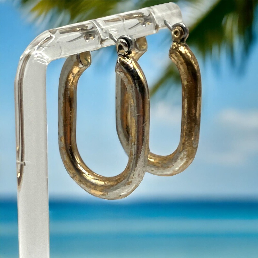 Gold-Tone Oval Hoop Earrings - Women's Jewelry